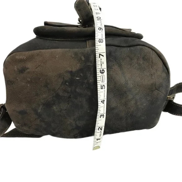 Backpack Large Handcrafted Rucksack Brown Thick Leather ALL THE PRETTY HORSES - Picture 8 of 10